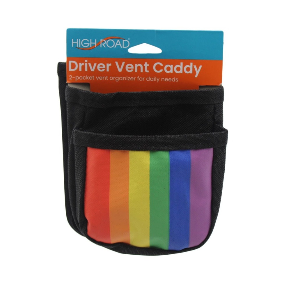 High Road Driver Vent Caddy Rainbow 2-Pocket Car Air Vent Organizer Storage Bag